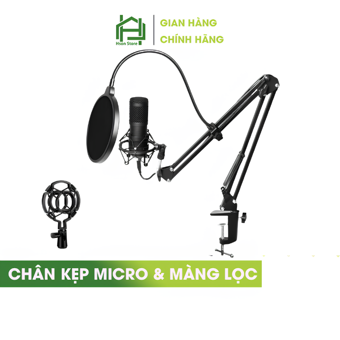 Chân kẹp mic và màng lọc thu âm Microphone NB35 - Giá đỡ kẹp bàn gắn micro livestream