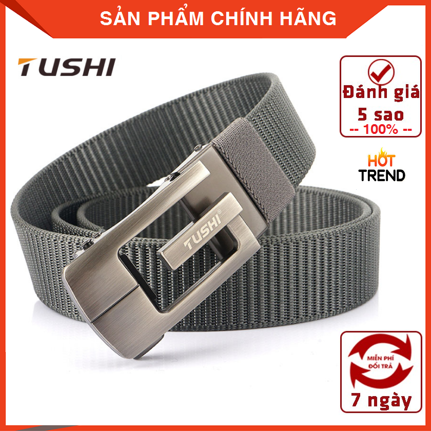 Dây nịt Nam vải dù Tushi G68 siêu bền đẹp_Khóa cài tự động hợp kim không gỉ chắc chắn, tiện lợi - Thắt lưng lính vải cao cấp