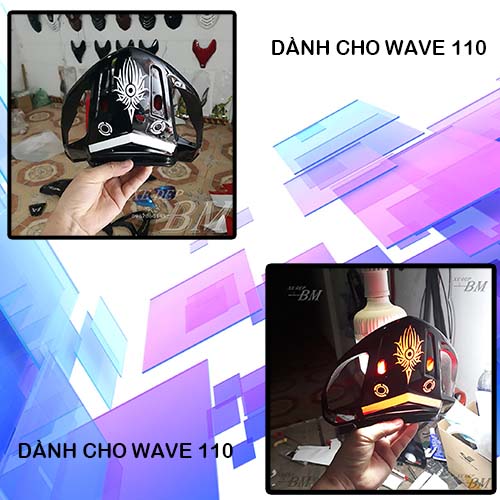 chụp hậu độ họa tiết led cho wave 110 mẫu đẹp