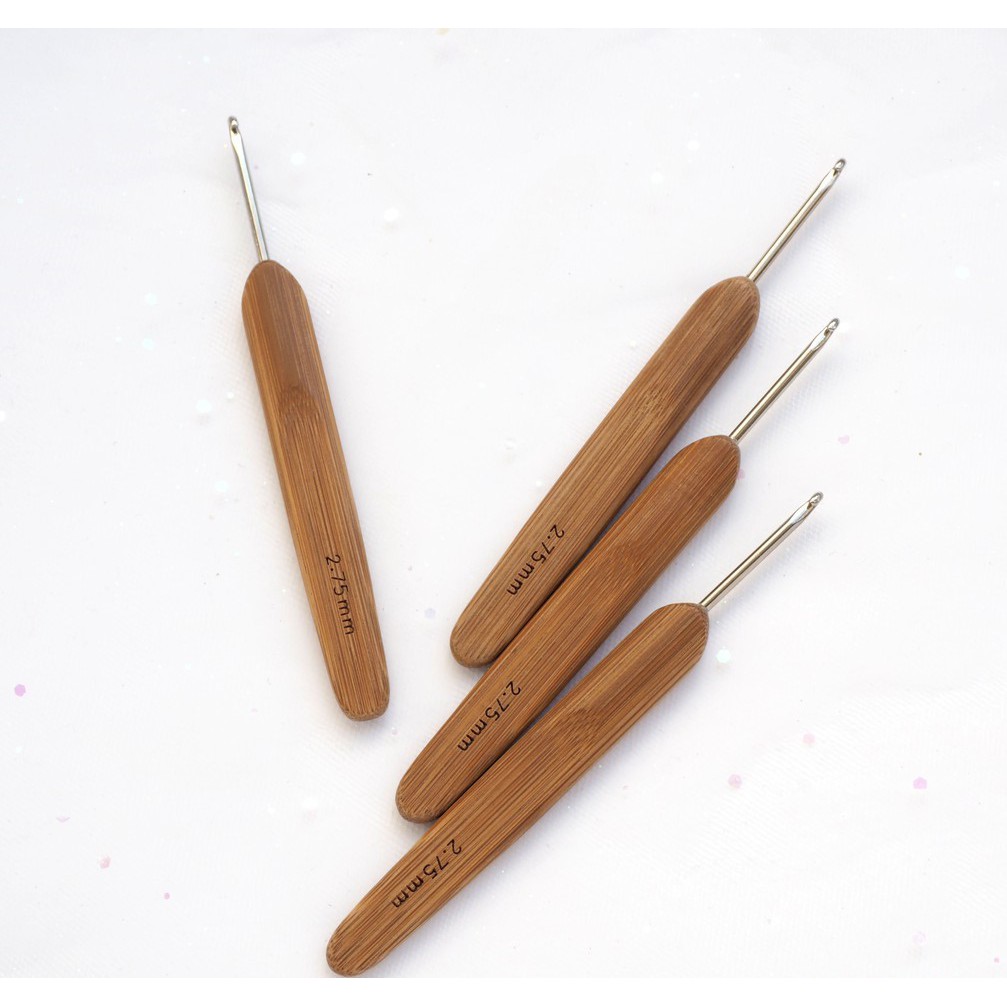 Kim móc cán gỗ - FREESHIP - Kim móc len nhiều size lựa chọn