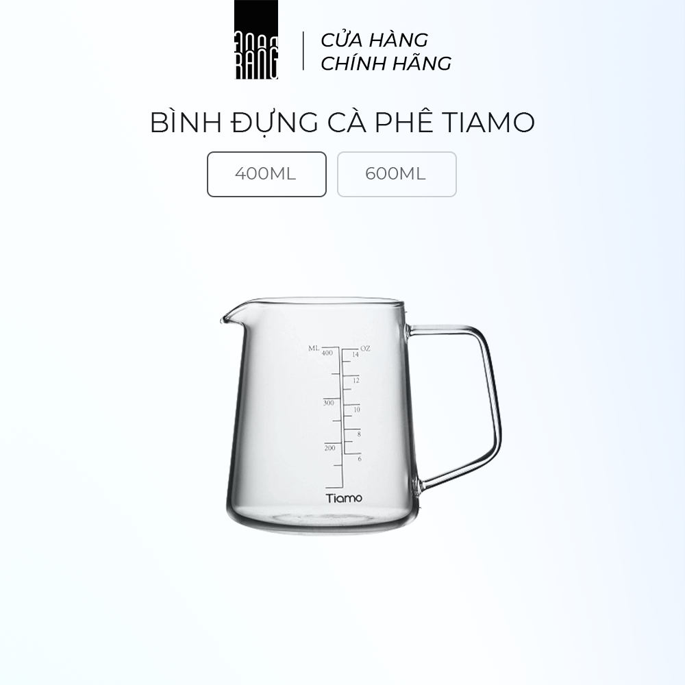 Bình Đựng Cà Phê Tiamo Trong Suốt, Bình Server Tiamo - 400ml và 600ml