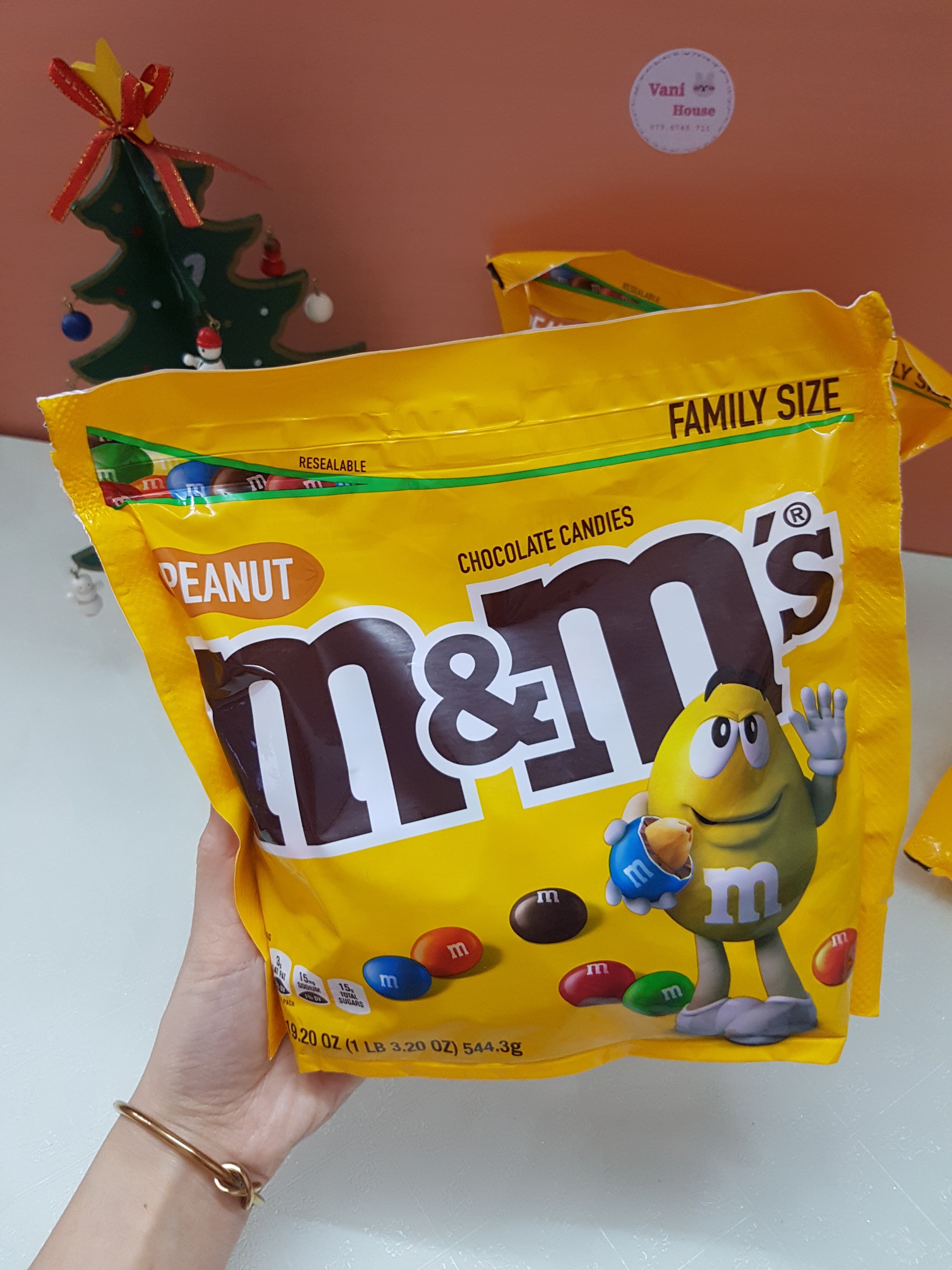 Kẹo socola m&m nhân đậu phộng 544.3g - hàng mỹ