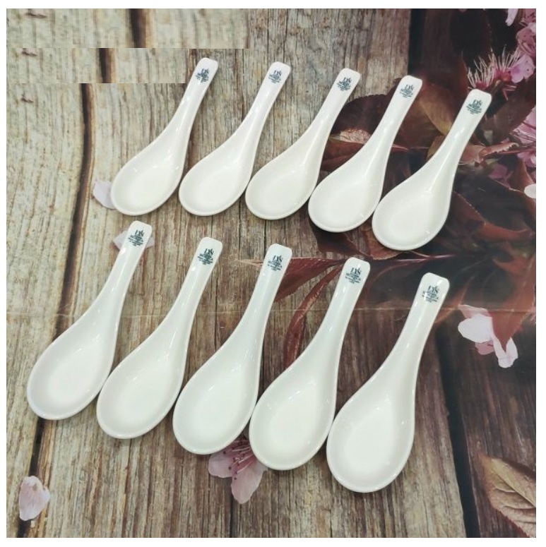 Bộ 10 muỗng sứ trắng Minh Long - bộ muỗng sứ Minh Long