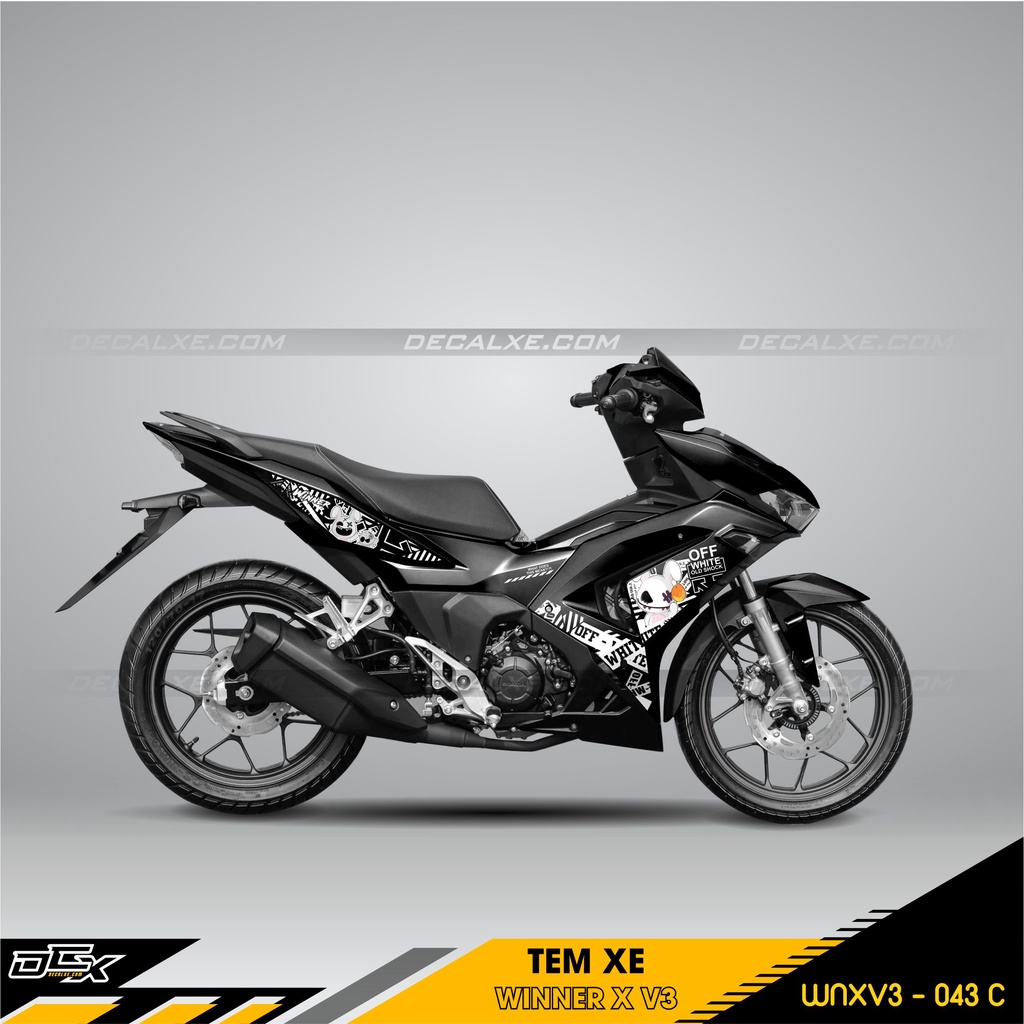 Tem rời dán xe WINNER X V3 Mẫu Bunny  |Chất Liệu Decal Cao Cấp Chống Nước, Bền Màu, Cắt Khuôn Sẵn Dễ Dán | WINNERV3-043