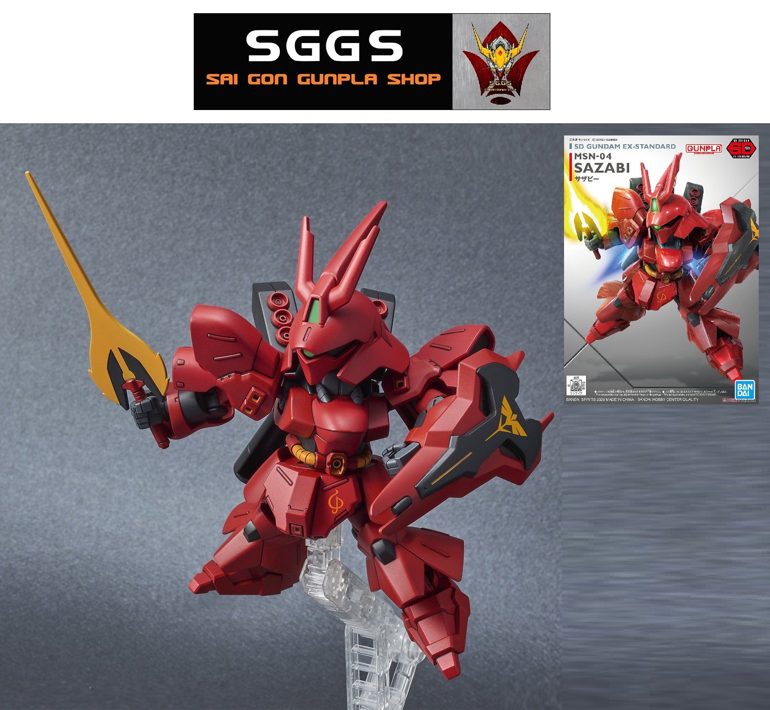 Mô Hình Lắp Ráp SD Sazabi MSN-04 EX Standard Gundam Bandai Đồ Chơi Anime