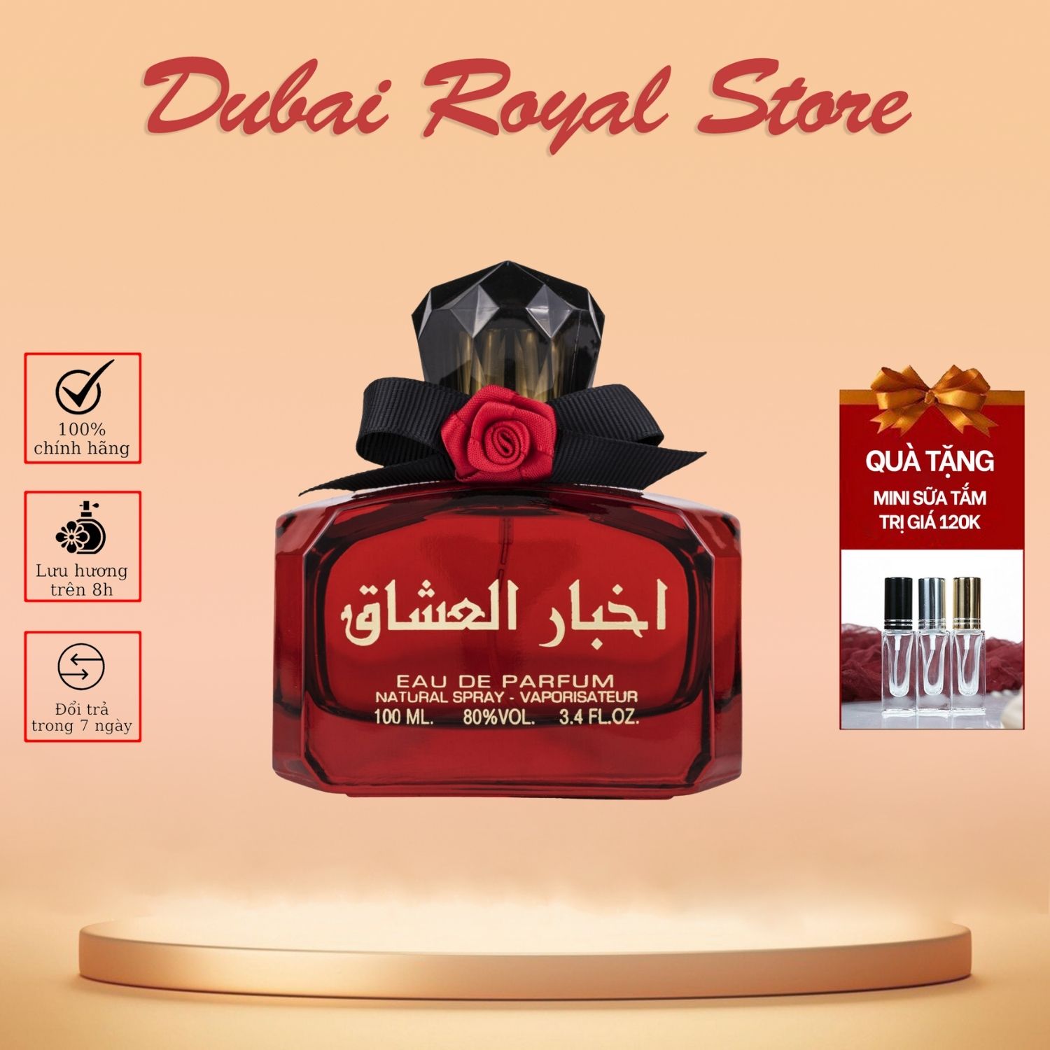 Nước hoa Dubai Akhbar Al Ushaq hương thơm ngọt ngào nữ tính 100ml