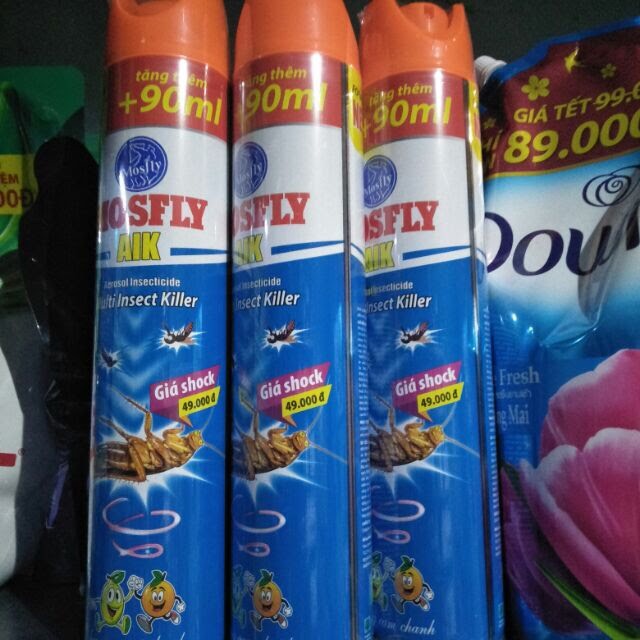Bình xịt muỗi MOSFLY hương Cam chanh 600ml.