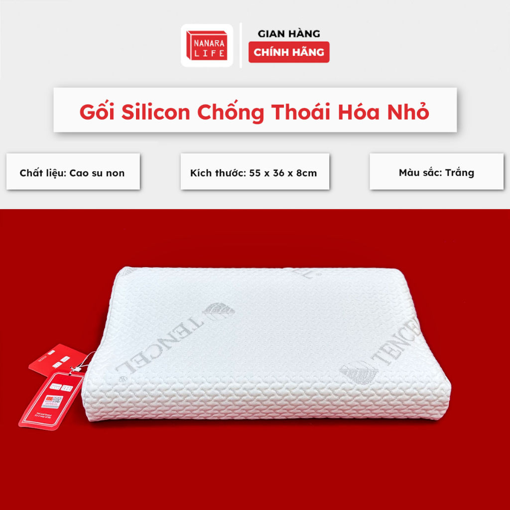 Gối silicon Nanara Life Chống Mỏi Cổ Vai Gáy, Giúp Ngủ Ngon & Thoải Mái Khi Ngủ