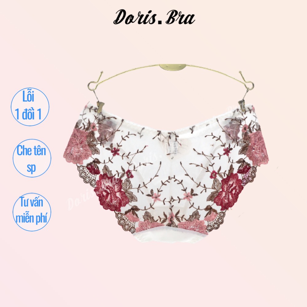 Set 1 - 5 quần lót nữ ren chống viêm thêu hoa cao cấp - Doris.Bra