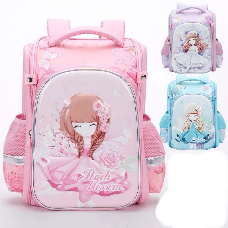 [LOẠI XỊN- ĐƯỢC CHỌN MÀU] Cặp đựng sách vở chống gù cho bé gái hình công chúa dành cho học sinh cấp 1 (lớp 1-4), Balo đi học siêu nhẹ chống thấm nước cao cấp, Balo di hoc sieu nhe chong tham nuoc cao cap