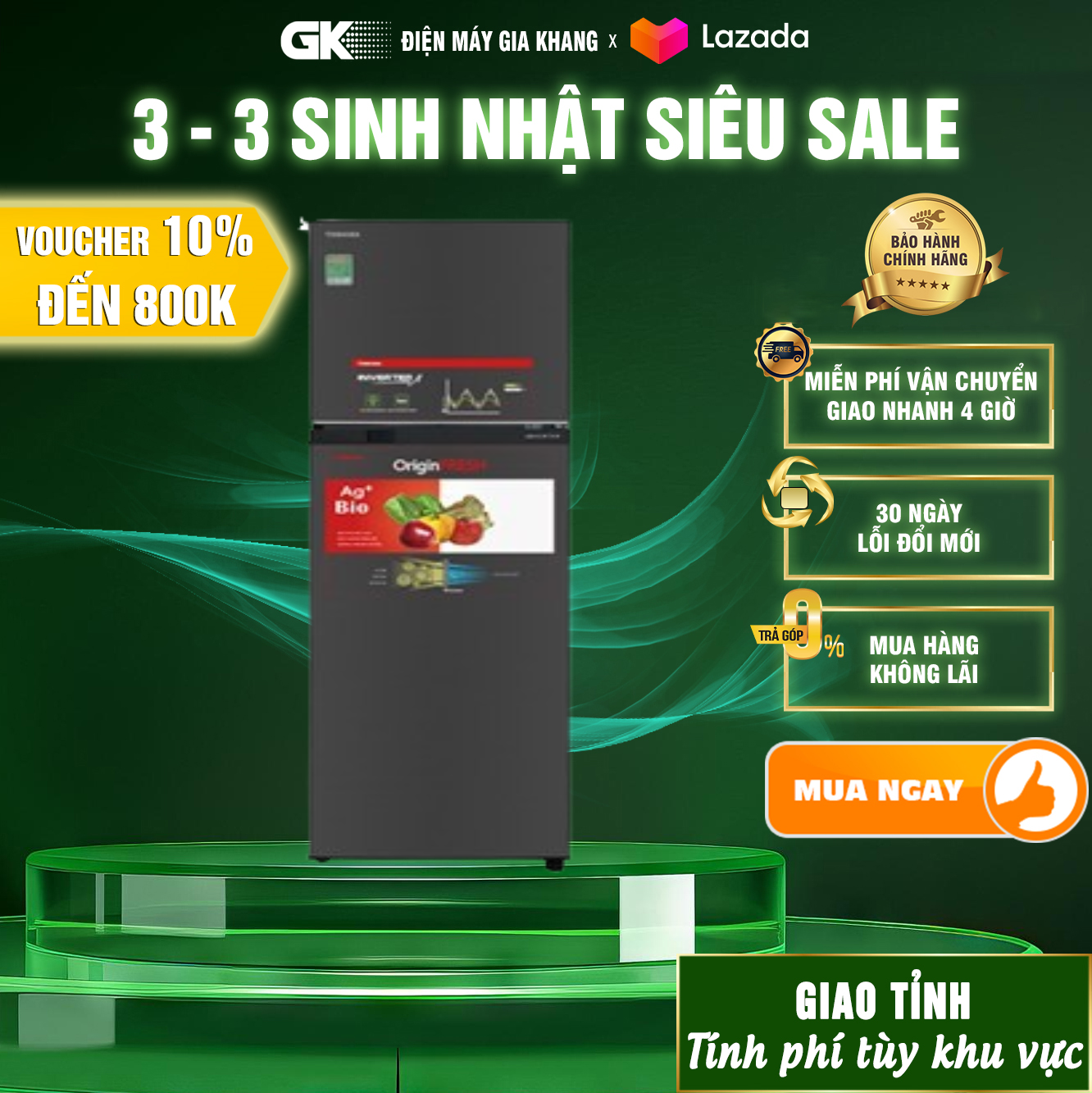 Tủ lạnh Toshiba Inverter 253 lít GR-B31VU SK Tiết kiệm điện duy trì nhiệt độ ổn định với máy nén Inverter Công nghệ Ag+ Bio kháng khuẩn - Bảo hành 24 tháng- Bảo hành 2 năm - GIAO TOÀN QUỐC - FREESHIP HCM