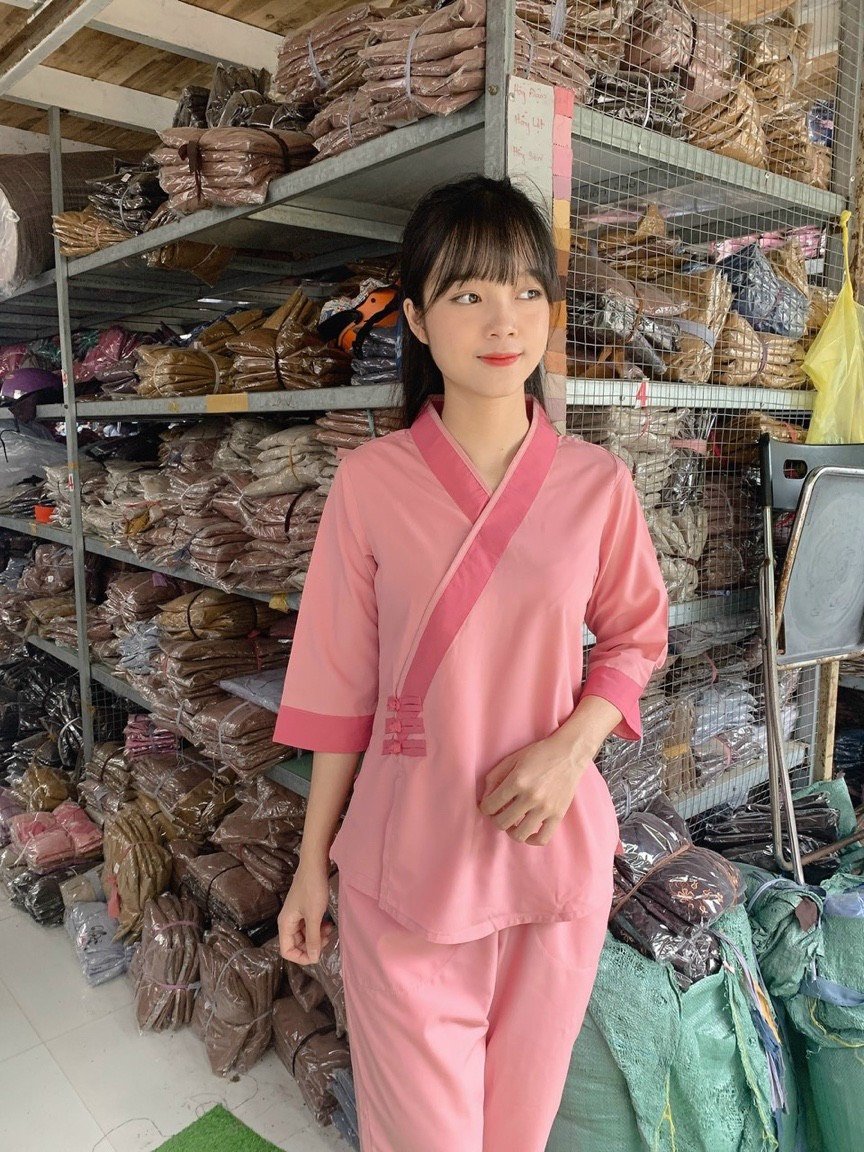 Đồ lam nữ đi chùa mẫu 3 nút