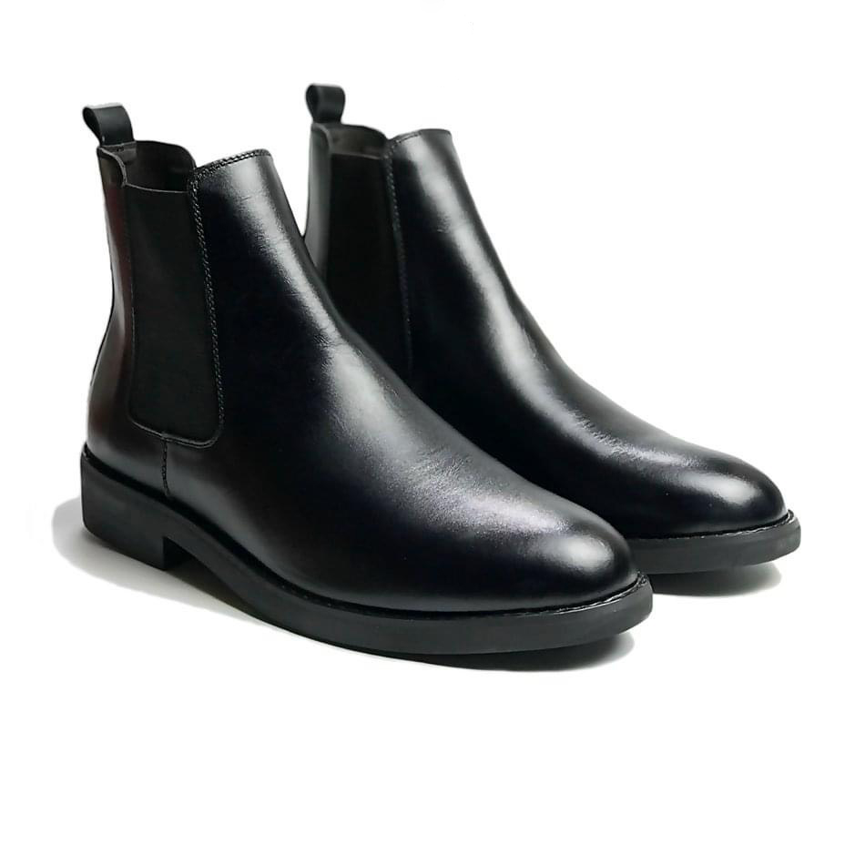 Giày cao cổ nam, giày chelsea boots nam cổ cao, đế cao su, da chống nhăn hàng loại 1