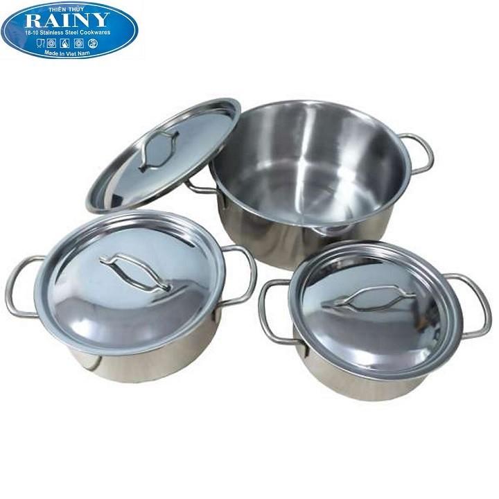 Bộ 3 nồi inox nắp inox rainy rn06tt3