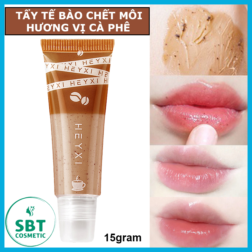 Tẩy Tế Bào Chết Môi Cà Phê Heyxi Thành Phần Từ Bột Cà Phê, Vitamin E, Giúp Tẩy Sạch Tế Bào Chết Hiệu Quả, Làm Hồng Môi, Dưỡng Ẩm, Tuýp 15gram