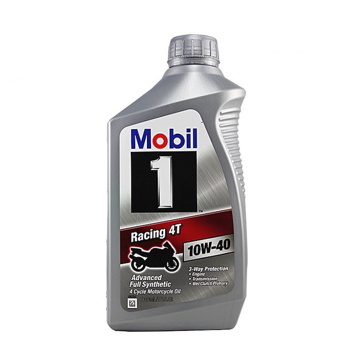 Nhớt mobil 1 racing 4t 10w40 1lít dành cho xe số côn tay - nhập khẩu mỹ
