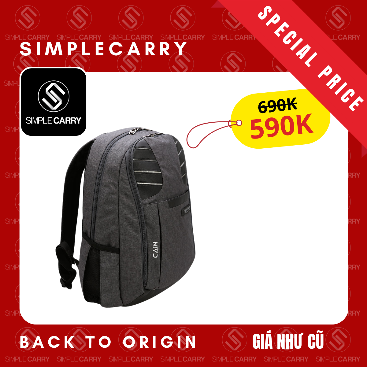 Balo Laptop, Du Lịch Phong Cách Hàn Quốc SimpleCarry Cain