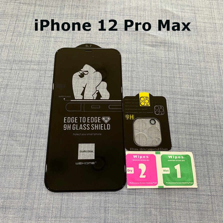 Combo kính cường lực KingKong + kính bảo vệ camera cho iPhone 12 Pro Max