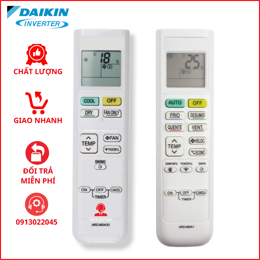 Điều khiển điều hoà Daikin, remote máy lạnh Daikin FTKQ & FTKC Series