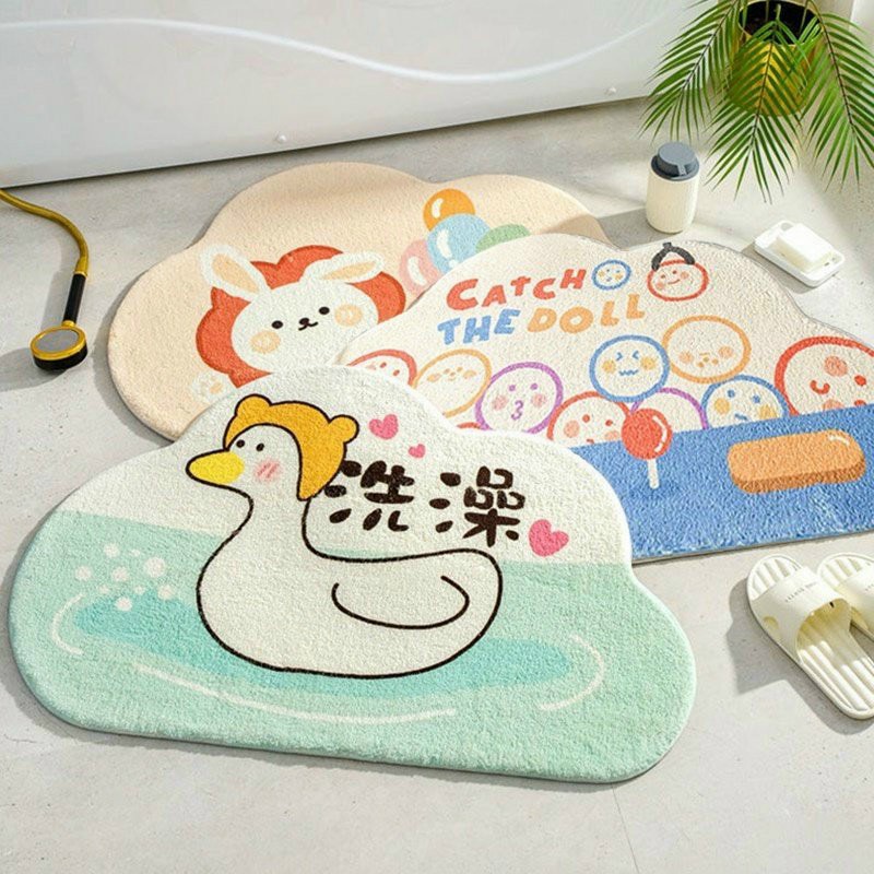 Thảm lau chân sợi cotton chống trơn trượt siêu thấm hút, thảm lau chân hình thú cute nhà tắm thấm hút nước cực tốt- Thảm chùi chân hình dễ thương