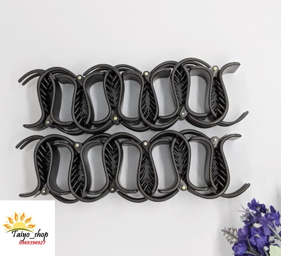 SỈ 12 Kẹp Càng Cua đen NHỰA NHÁM CHỐNG GÃY [SET 12 CHIẾC]