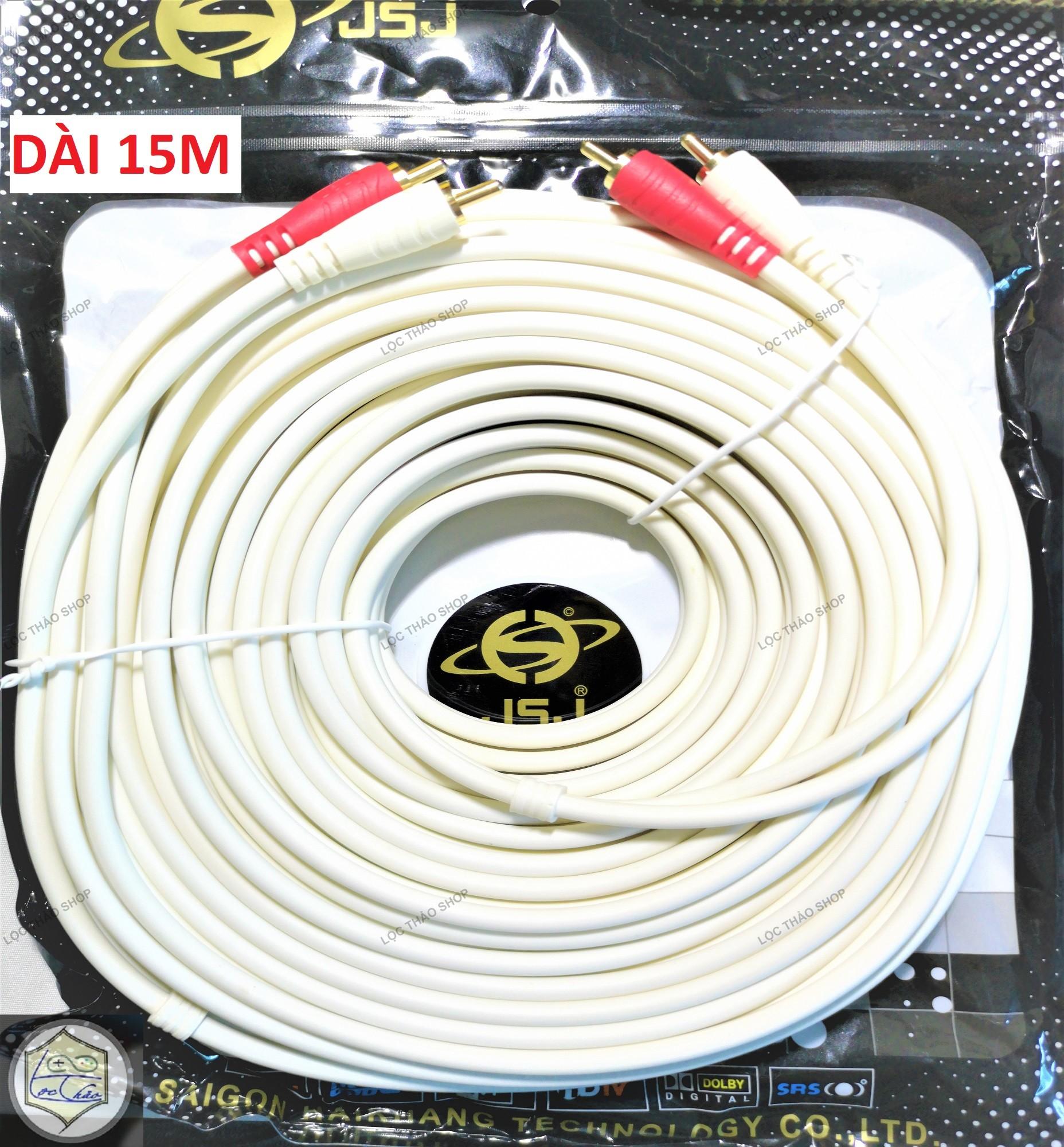 Dây cáp loa 4 đầu AV hoa sen dài 15M cao cấp (Dây loa AV 4 đầu)