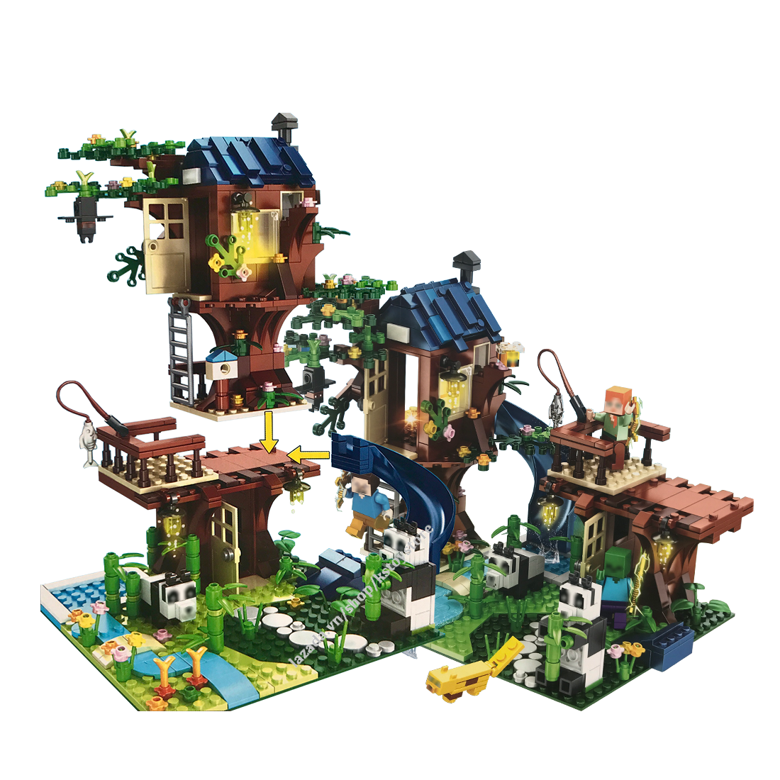 Bộ đồ chơi lắp ráp lego minecraft mô hình nhà cây 2 in 1