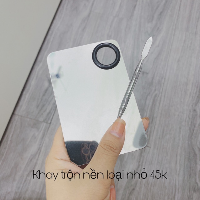 Khay trộn kem nền inox kèm que trộn
