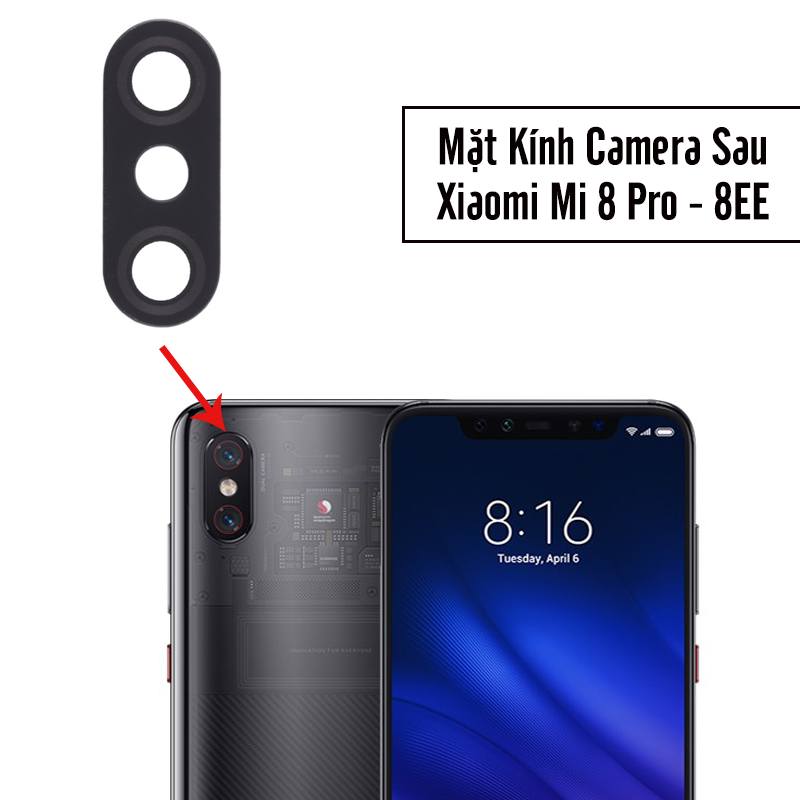 Mặt kính thay thế camera sau cho Xiaomi Mi 8 Pro