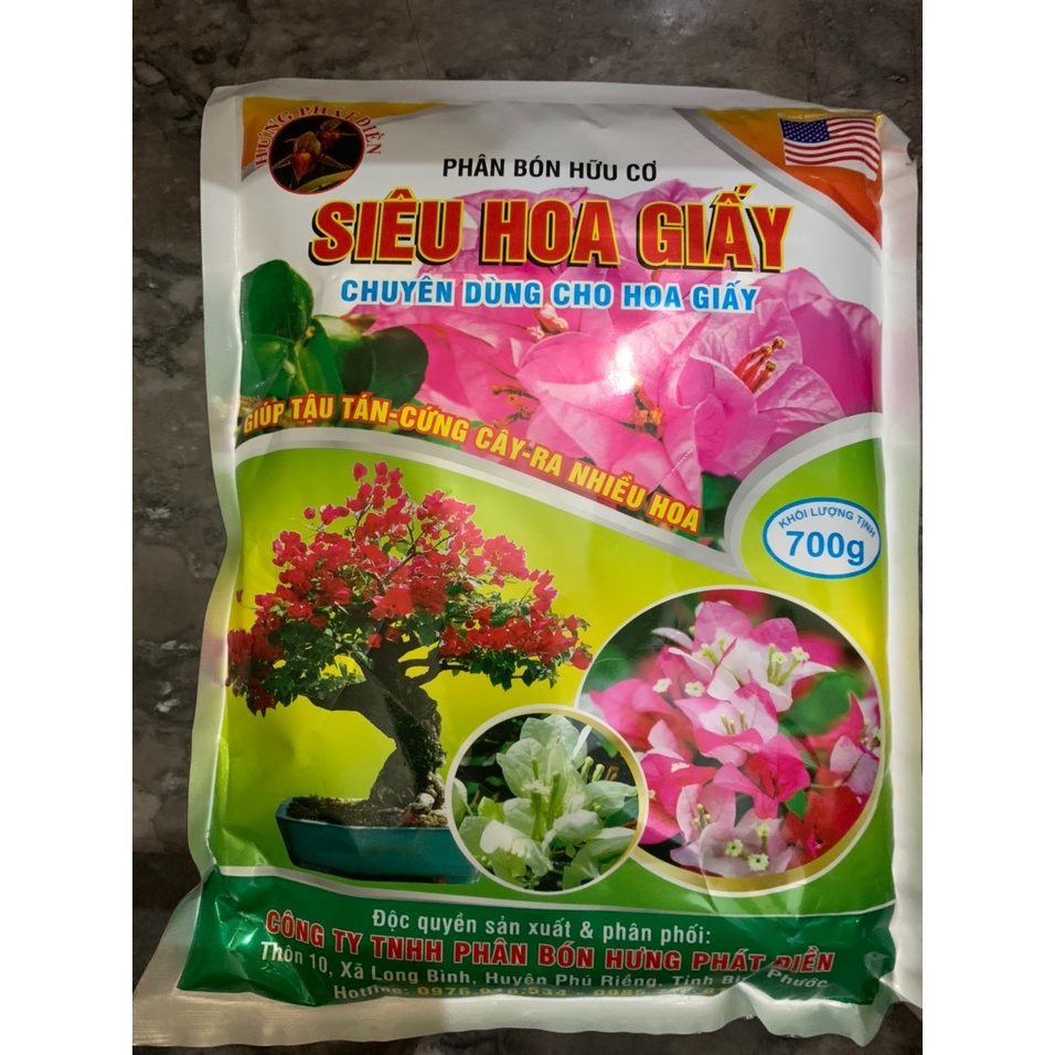 Phân bón hữu cơ siêu hoa giấy chuyên dùng cho hoa giấy gói 700gram