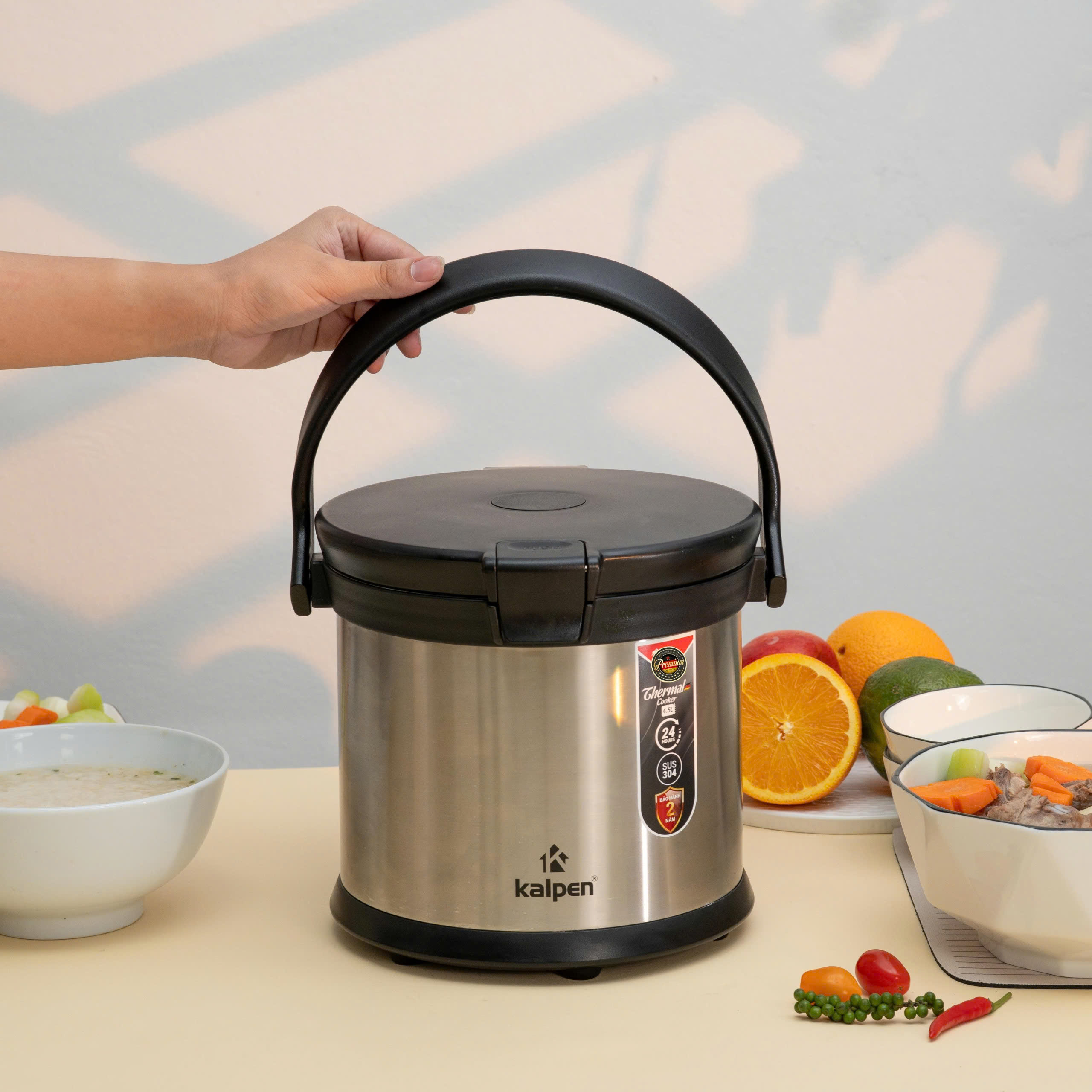 Nồi Ủ Chân Không 4.5L Kalpen E13- HÀNG CHUẨN CHÍNH HÃNG- SIÊU TIỆN LỢI