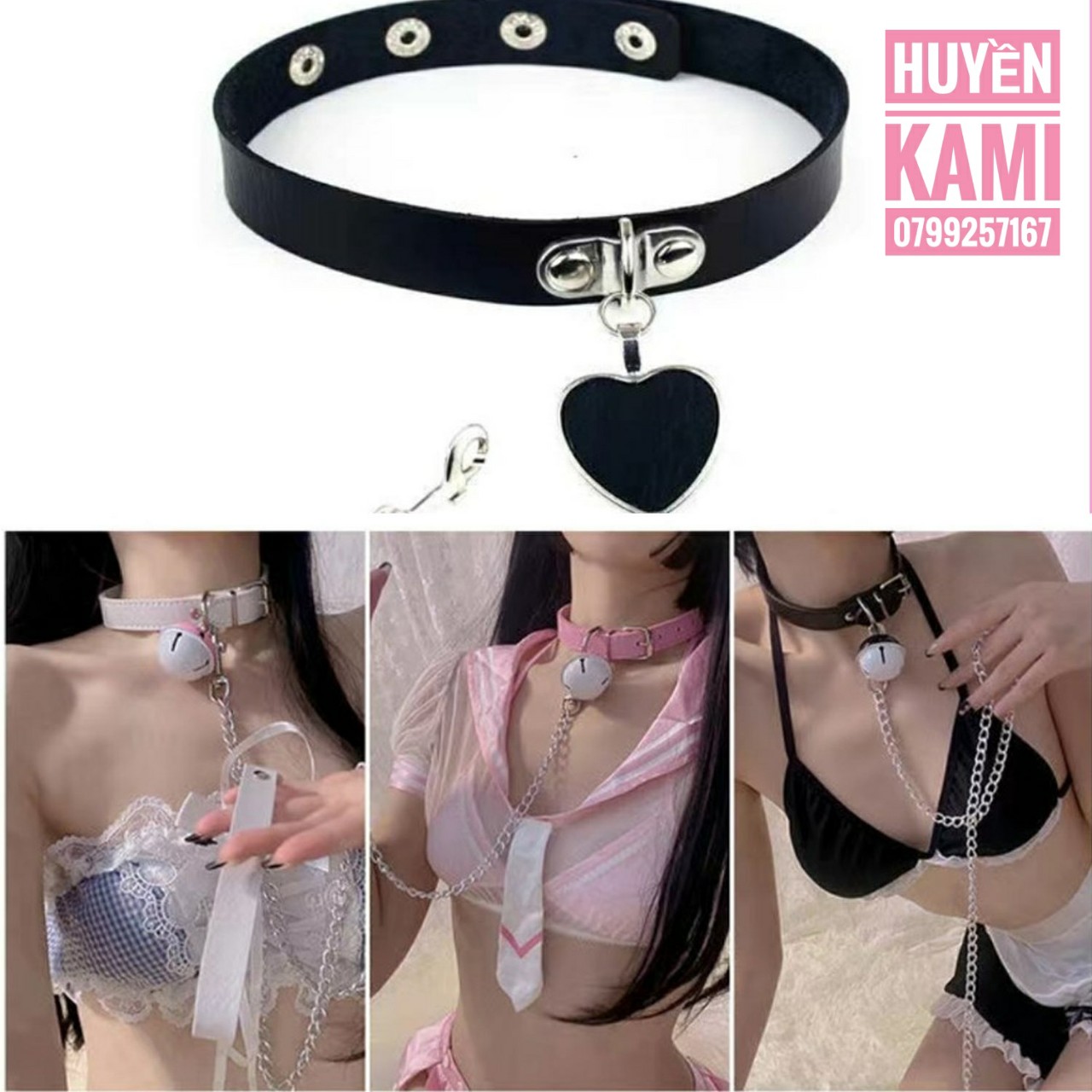 Vòng Cổ kèm Dây Xích Sexy