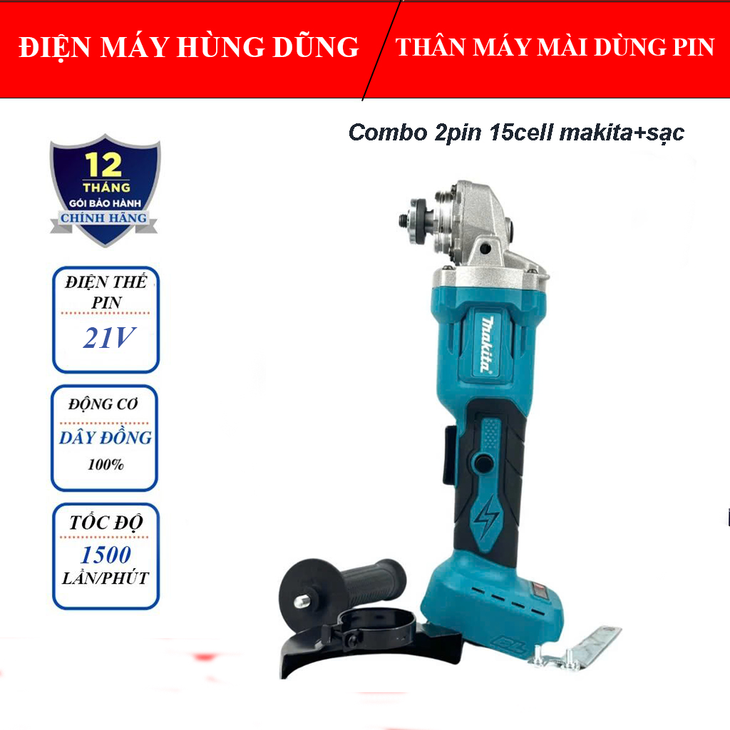Thân máy mài Makita New dùng Pin phổ thông động cơ không chổi than 100% dây đồng