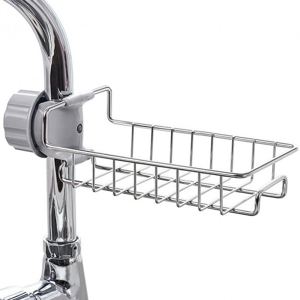 [Phụ kiện nhà bếp] Giá Kệ inox để đồ rửa chén bát gắn vòi nước tiện lợi