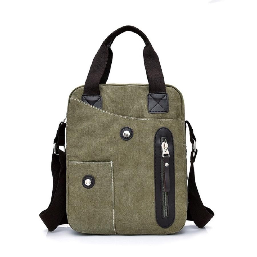 Túi đeo chéo vải Canvas cao cấp -siêu bền-chất vải đẹp-kiểu dáng thời trang Đựng vừa giấy A4 - Đựng vừa ipad 10 inch -kích thước 33x28x11cm TV07