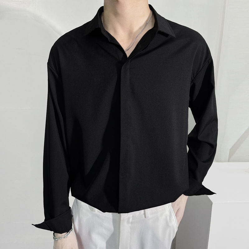 Áo sơ mi nam form rộng dài tay hàn quốc lụa mát giấu cúc đẹp xám xanh trắng đen MEMOTOP MM03 - VIDEO SP THẬT TẠI SHOP