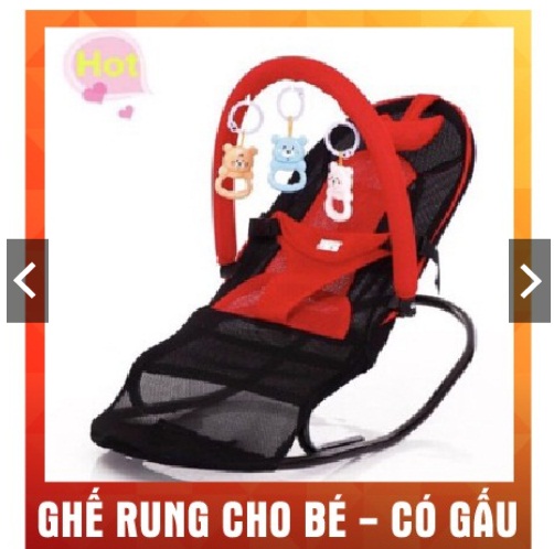 Ghế rung nhún Cao cấp chân cong tặng kèm đồ chơi cho bé 2020