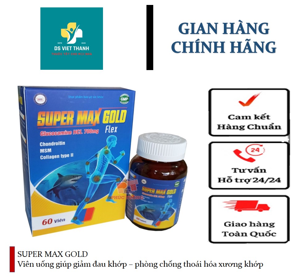 SUPER MAX GOLD FLEX - hỗ trợ giảm đau khớp, phòng chống thoái hóa khớp, tái tạo sụn khớp