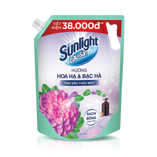 Nước lau sàn Sunlight tinh dầu thảo mộc hoa hạ bạc hà túi 2kg