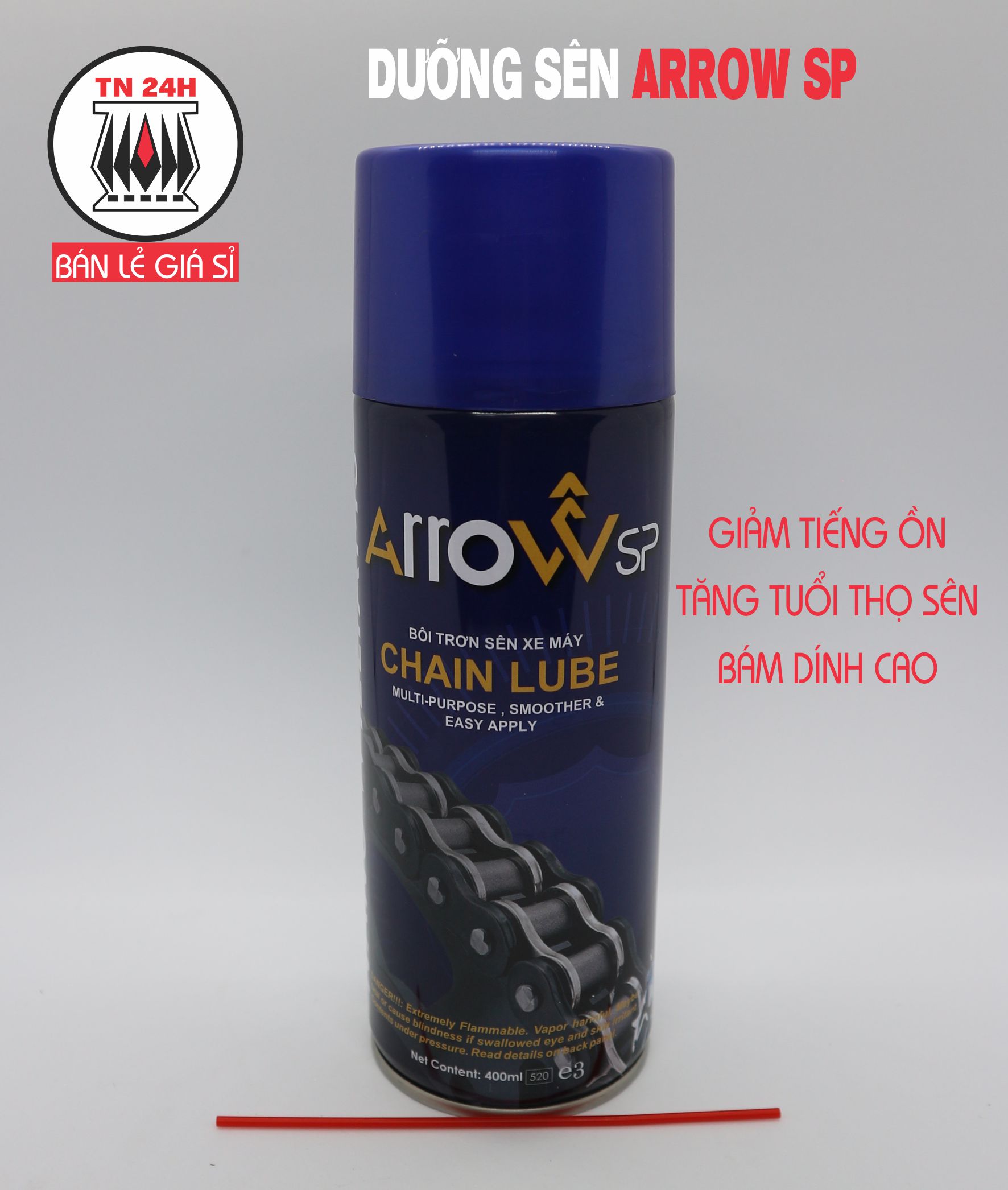 Dưỡng sên arrow sp chain lube 400ml bôi trơn đa năng