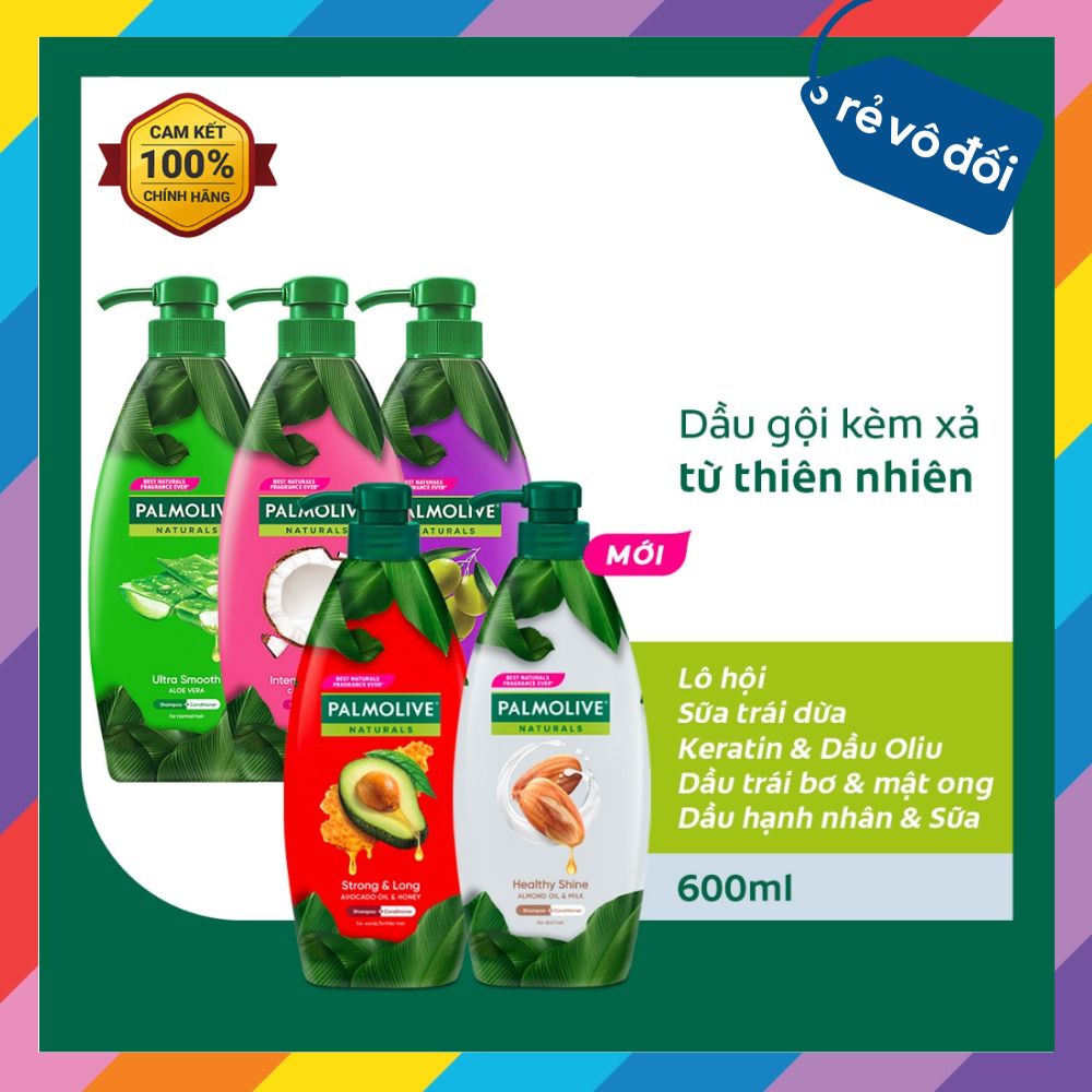 Dầu gội Palmolive kèm xả 2 trong 1 chiết xuất thiên nhiên 600ml - Thái Lan
