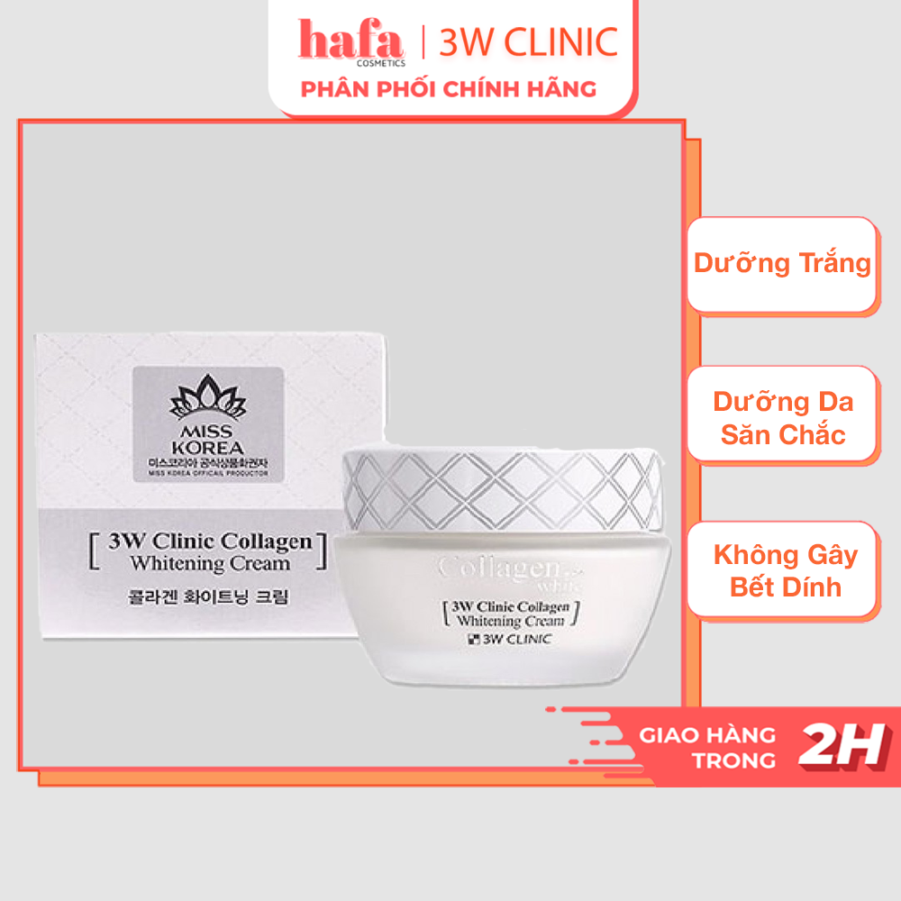 Kem dưỡng trắng da bổ sung collagen 3W CLinic Collagen Whitening Cream 60ml