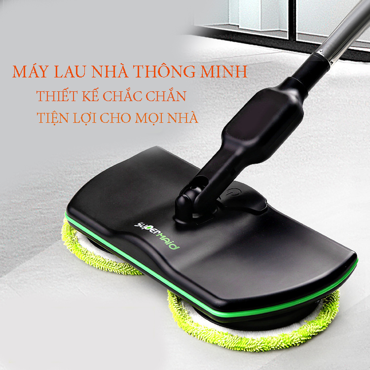 Cây lau nhà SuperMaid bằng điện không dây cao cấp - máy lau nhà thông minh cho mọi gia đình