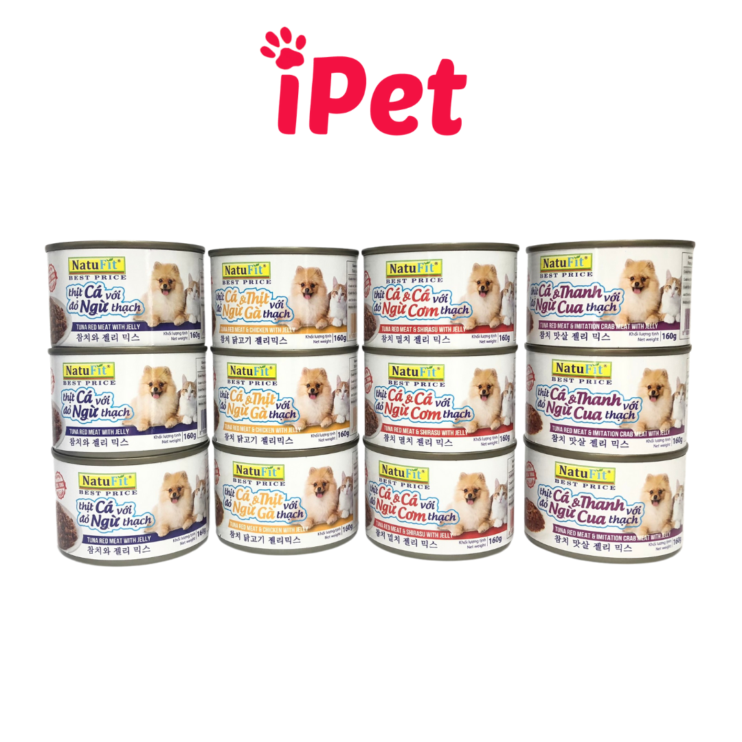 Pate lon natufit vị cá cho chó mèo mọi lứa tuổi 160g - ipet shop