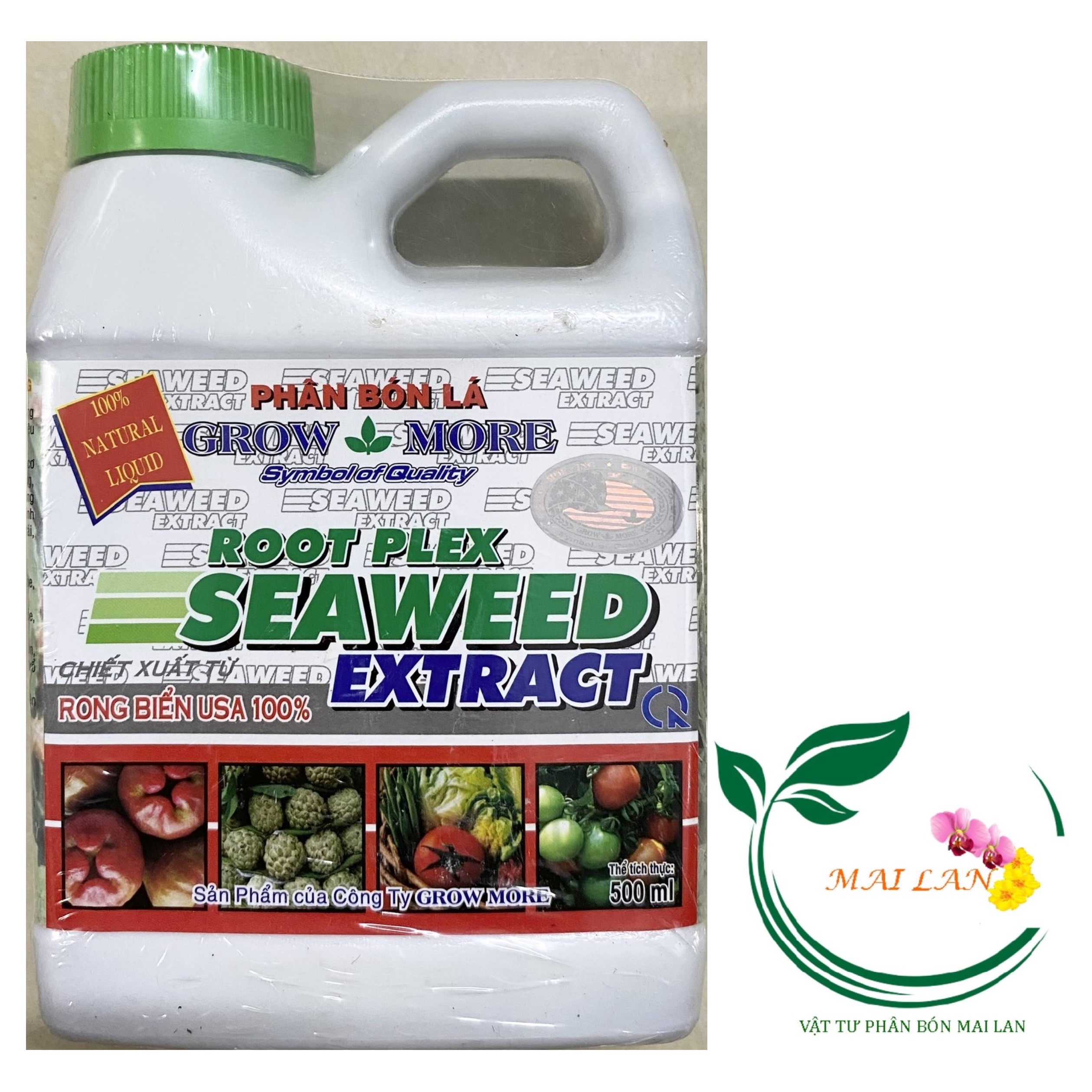 Phân bón root plex seaweed extract - rong biển usa 100% phân bón lá grow more - #494a# 500ml