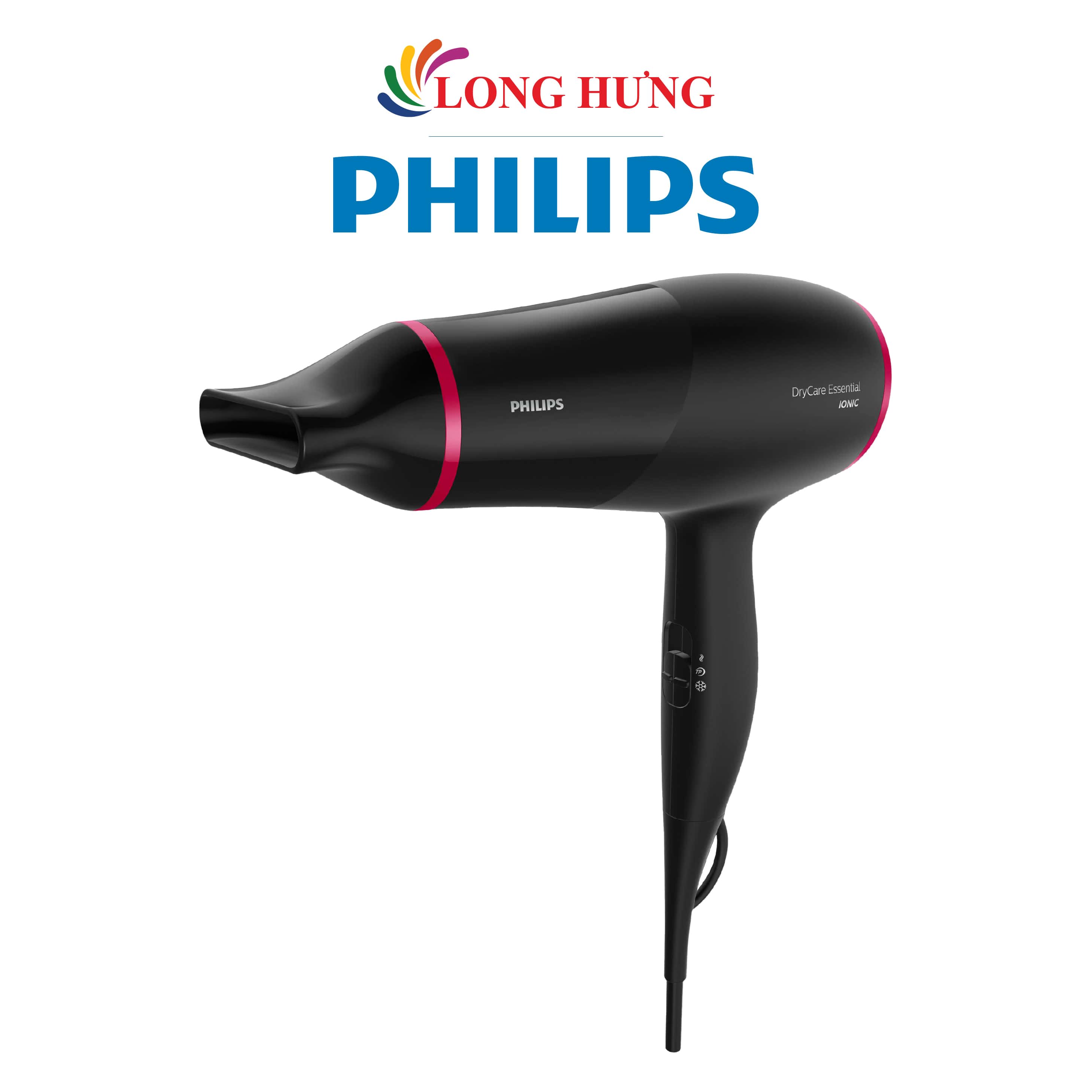 Máy sấy tóc Philips BHD029/00 - Hàng chính hãng - 2 tốc độ sấy, có sấy mát, có móc treo