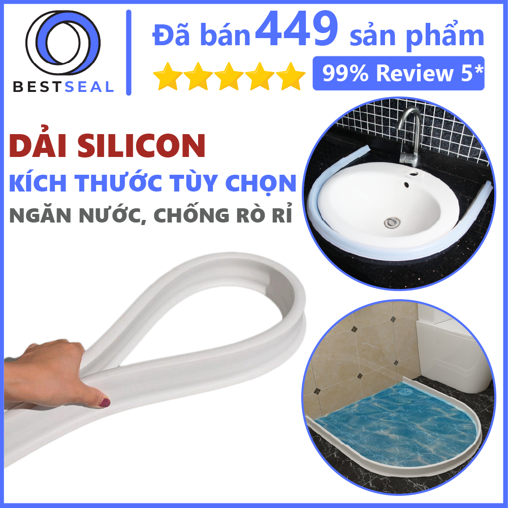 [HCM]Dải Silicone Ngăn Nước Phòng Tắm Bồn Rửa Chén Máy Giặt + KEO DÍNH SIÊU CHẮC