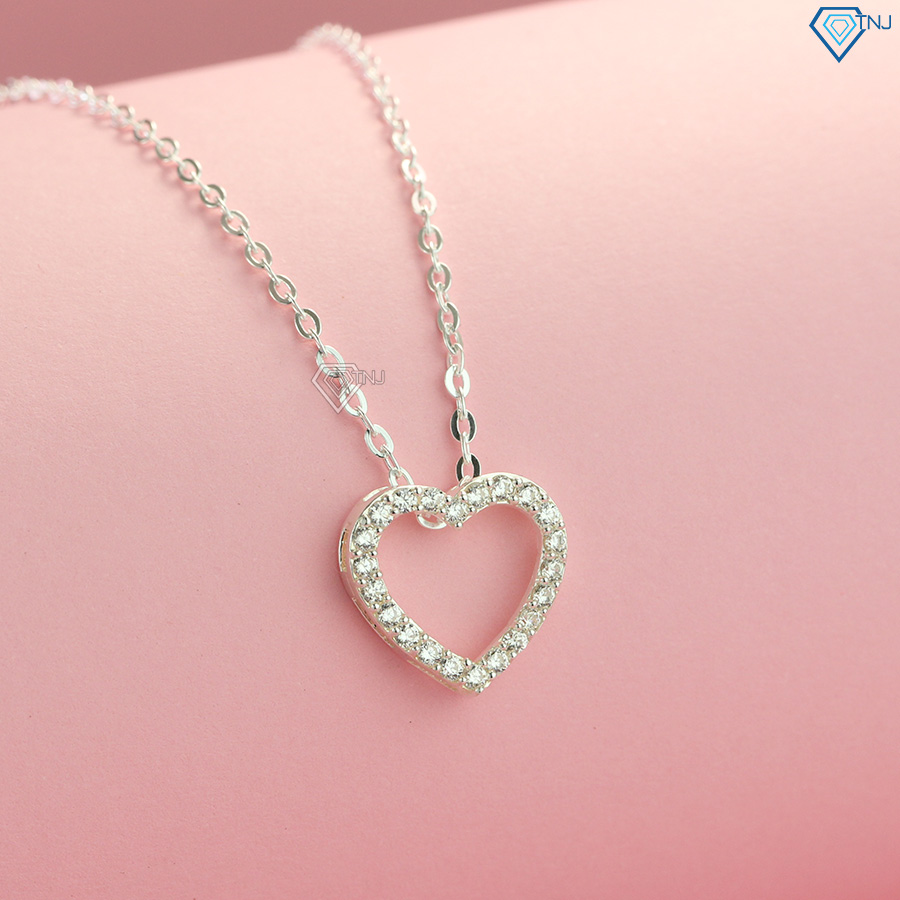 Dây chuyền nữ bạc đẹp mặt trái tim đính đá DCN0464 - Trang Sức TNJ