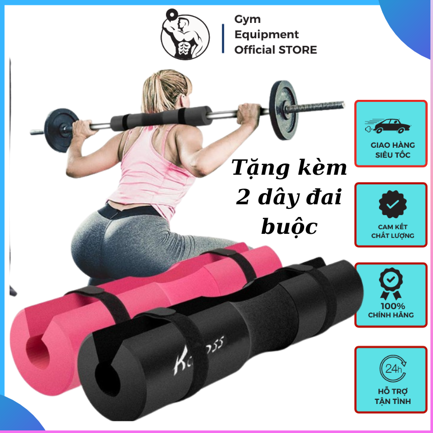 [Tặng 2 dây đai buộc] Đệm mút lót vai gánh tạ, squat bảo vệ vai cổ, chống đau vai, barbell pad G.E.O