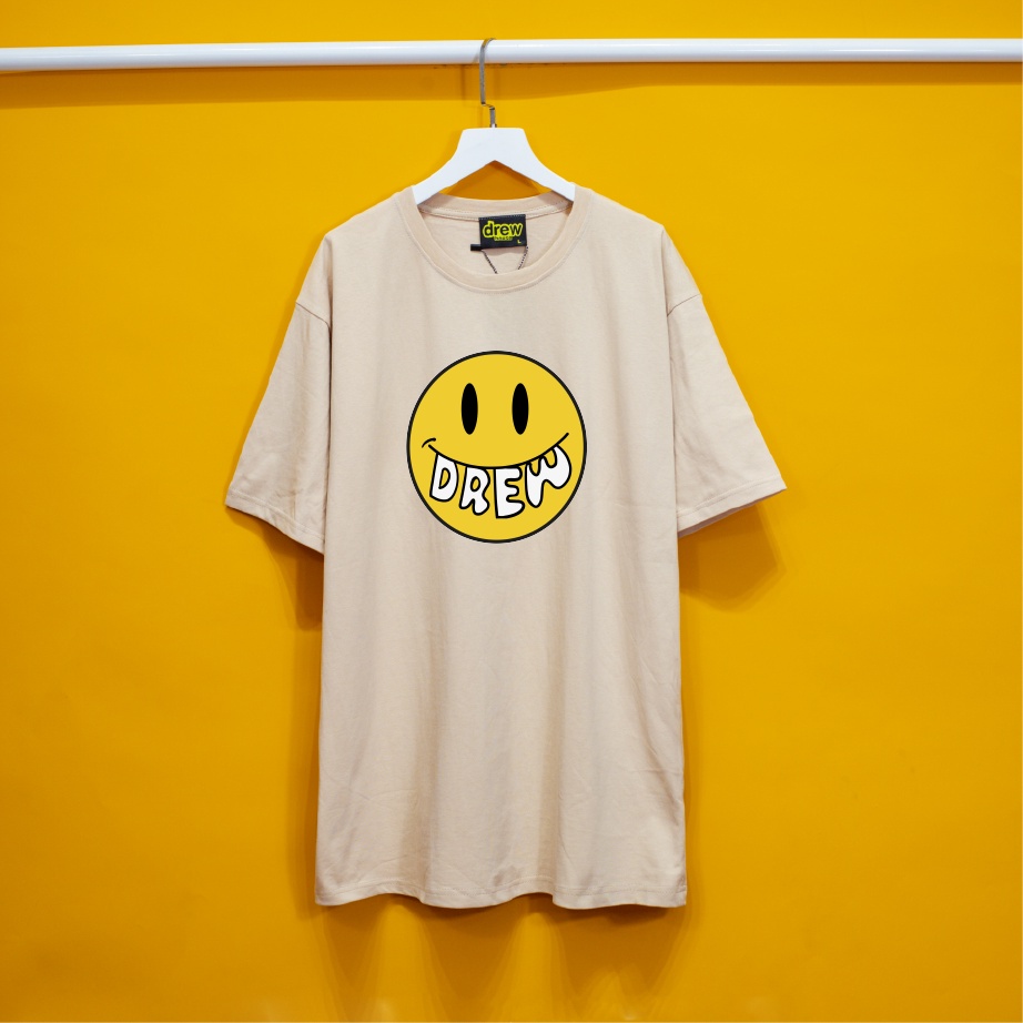 Áo thun tay lỡ DREW House mặt cười 2021 Hogoto shop , Áo thun unisex nam nữ form rộng oversize chất liệu Cotton